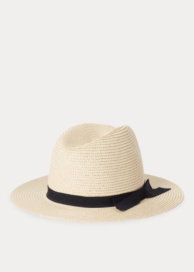 Fedora Ralph Lauren Mujer Creme / Negros - Bow Paper - PYHAD5086